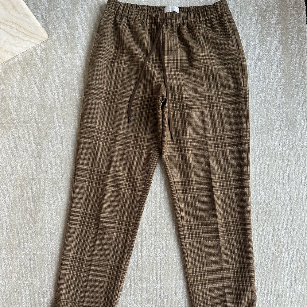 Women Brown Plaid Pants